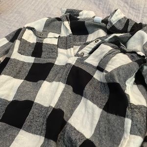 Long plaid flannel shirt